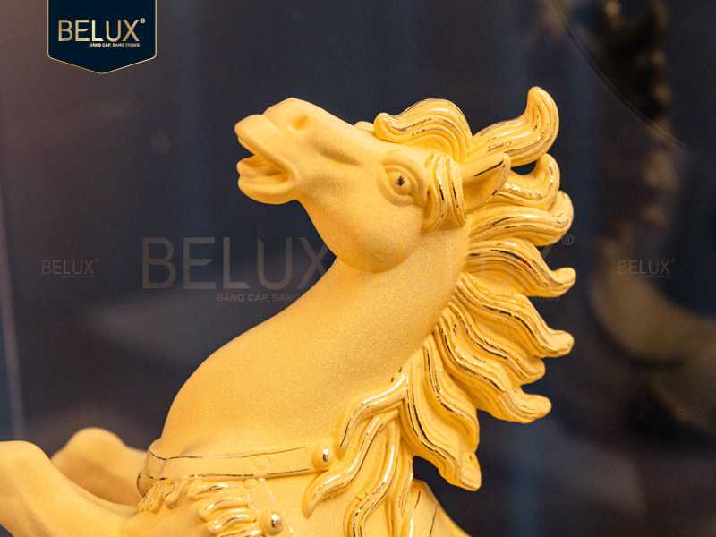 Tượng Ngựa dát vàng cát&nbsp;13x8x19cm